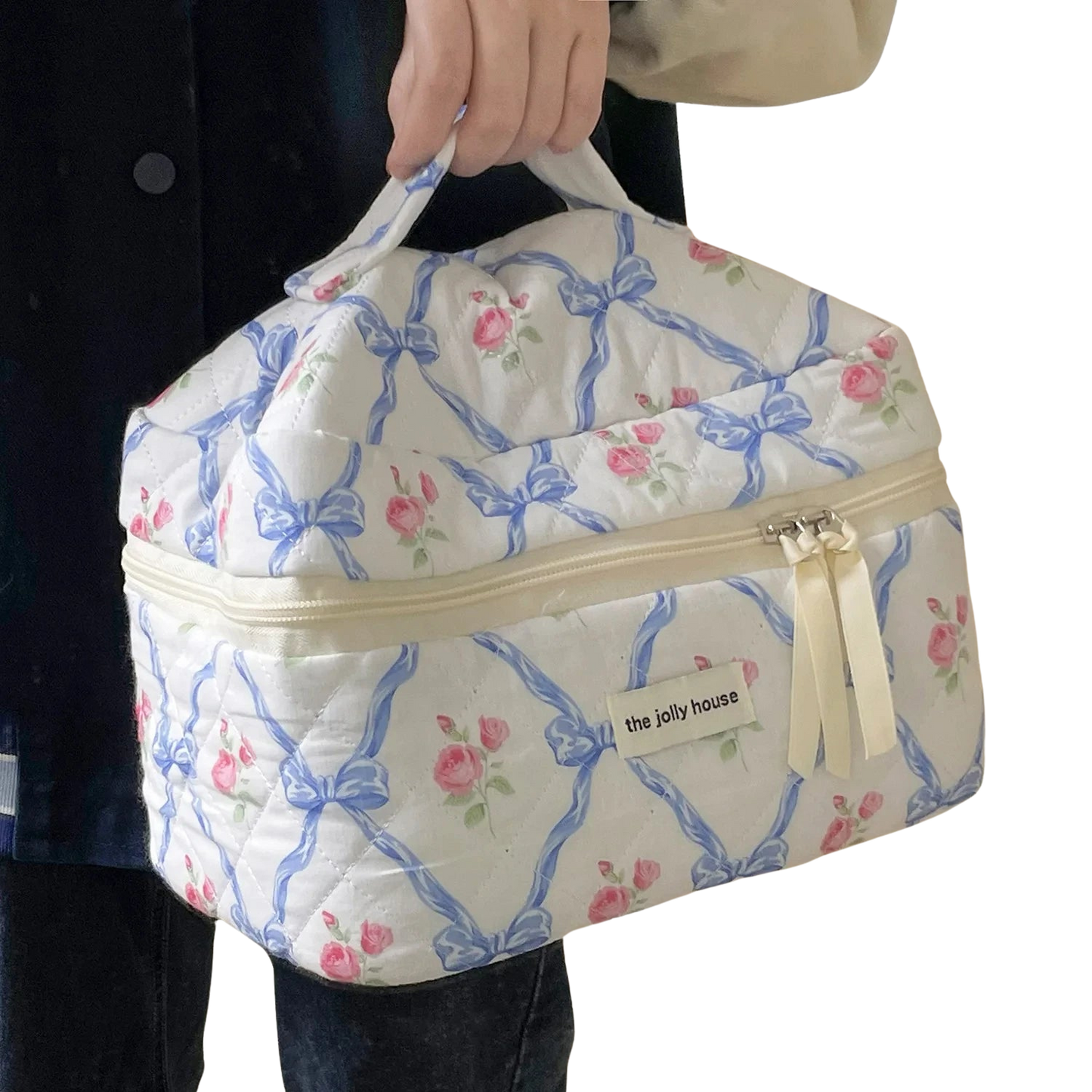 Trousse de Maquillage Fleurie en Coton