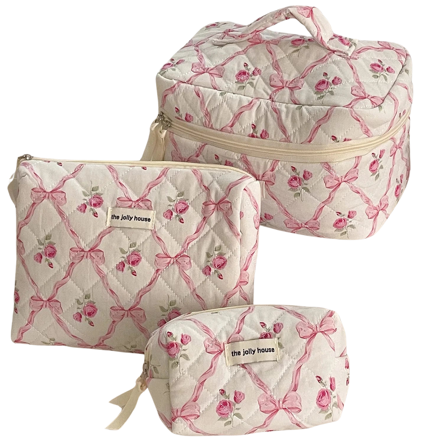 Trousse de Maquillage Fleurie en Coton