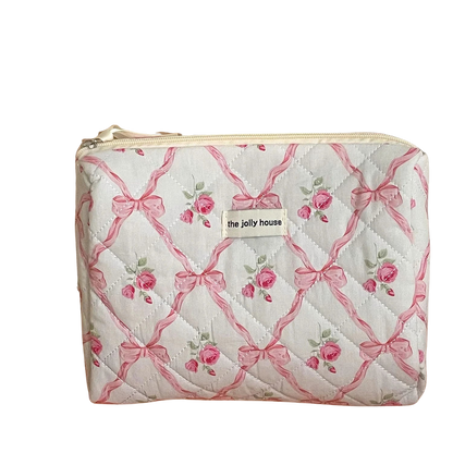 Trousse de Maquillage Fleurie en Coton