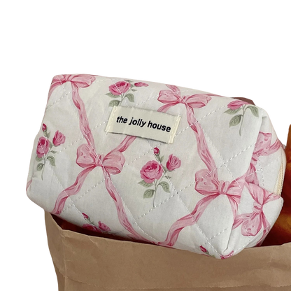 Trousse de Maquillage Fleurie en Coton